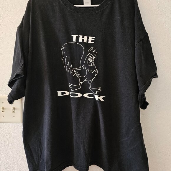 Funny Rooster Black T Shirt Men's Size 3XL The Dock Farm Shirt Chicken Lovers - Picture 2 of 7
